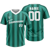 Custom Green Stripe Throwback Baseball Jersey